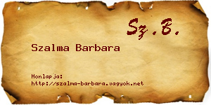 Szalma Barbara névjegykártya